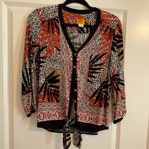 RUBY RD SAFARI TIE TOP CARDIGAN